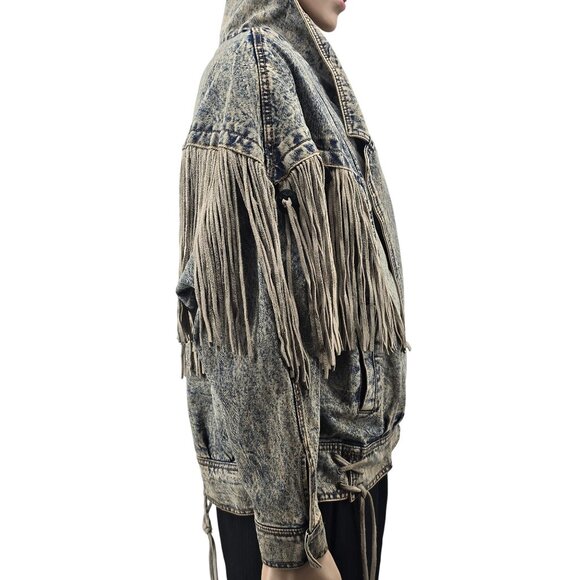 Vintage Rock Creek Fringe Western Style Denim Jacket, Men's Large - Picture 2 of 6